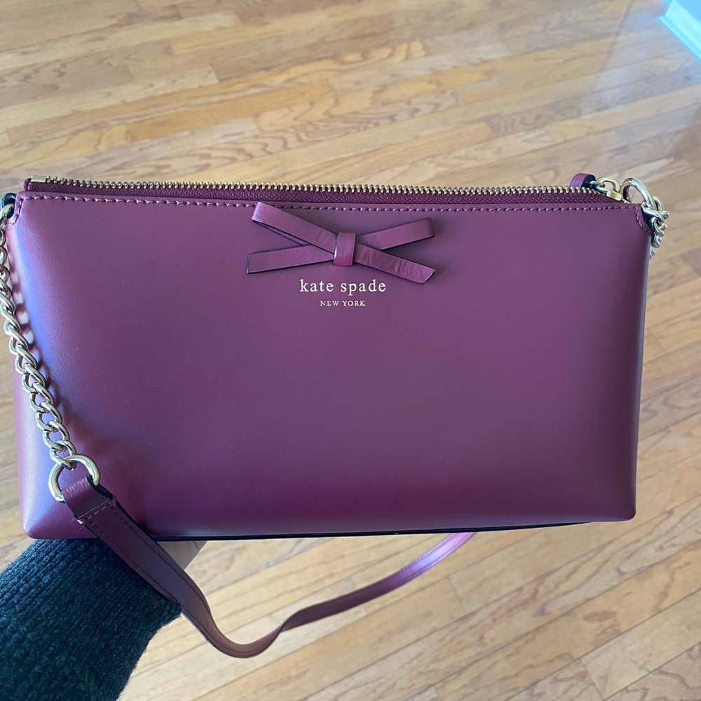 Kate Spade Burgundy and Gold “Sawyer Street Declan” Purse